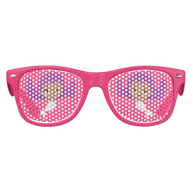 Gafas De Fiesta Retro Cuta de sirena de piel marrón (Anverso)
