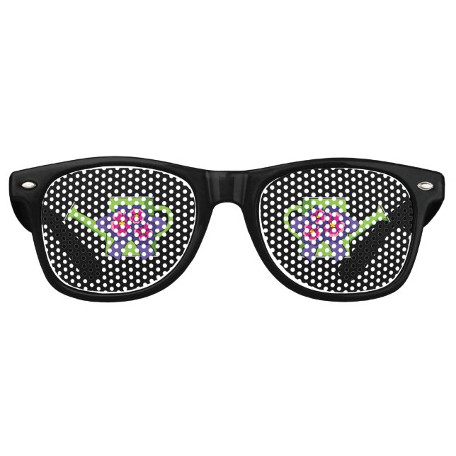 Gafas De Fiesta Retro Cute Waters Can con Bouquet de flores (Anverso)