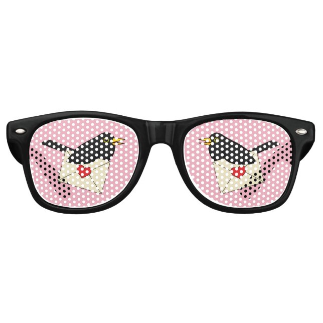 Gafas De Fiesta Retro De Blackbird con Amor (Anverso)