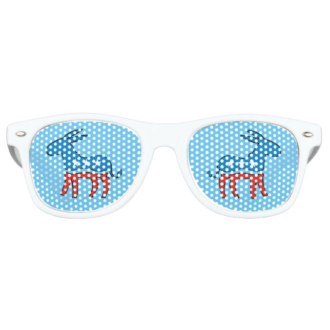 Gafas De Fiesta Retro Demócrata Donkey Blue (Anverso)