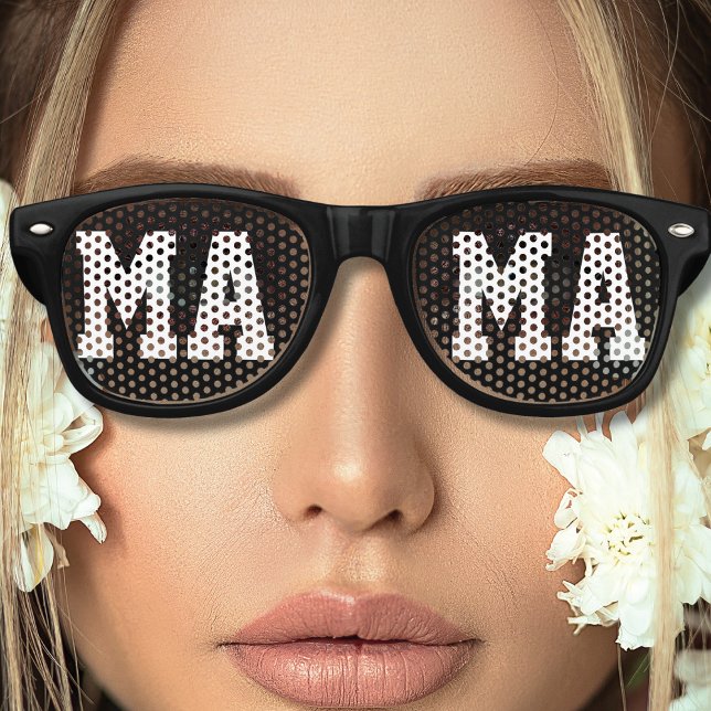 Gafas De Fiesta Retro Día de la madre negra (black retro mama sunglasses)