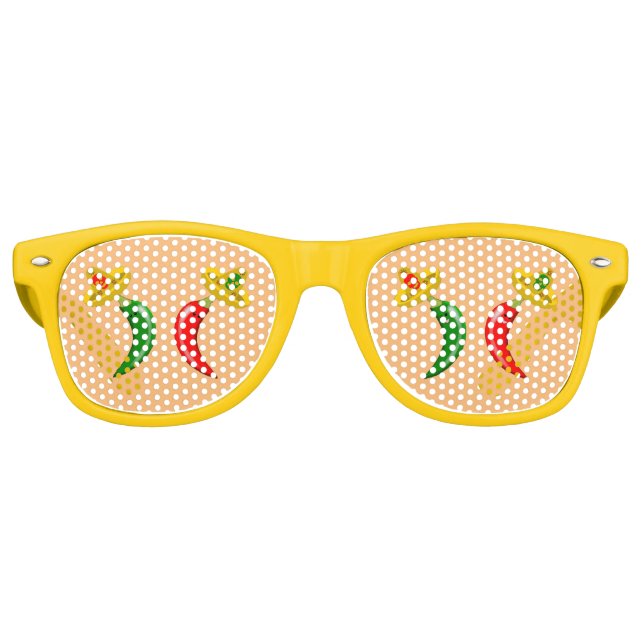 Gafas De Fiesta Retro Día de los Muertos Chilis Mexicanos (Anverso)