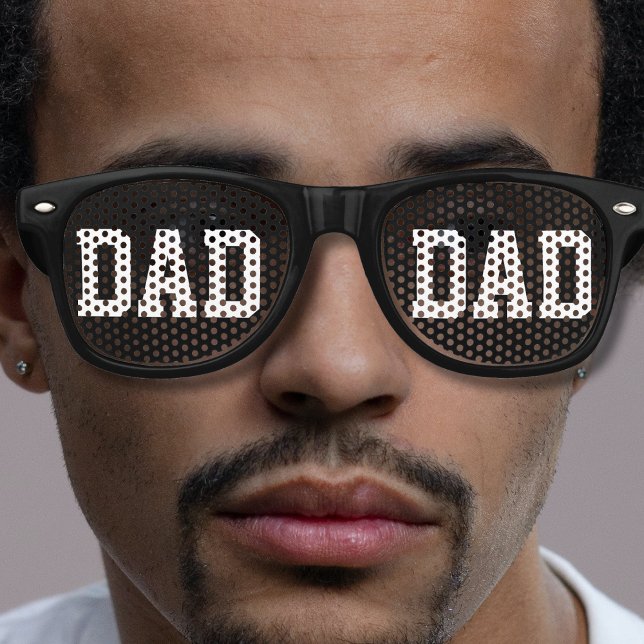 Gafas De Fiesta Retro Día del Padre Negro de Guay (black and white bold letter dad retro sunglasses)
