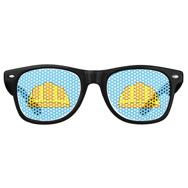 Gafas De Fiesta Retro Dibujo animado de casco amarillo (Anverso)