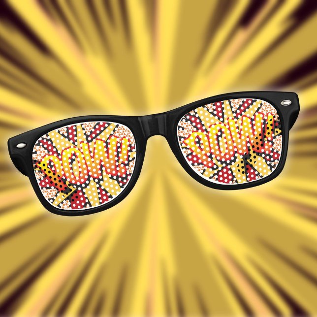 Gafas De Fiesta Retro Dibujo animado divertido moderno de un prisionero  (Funny Modern Comic Book POW Retro Sunglasses)