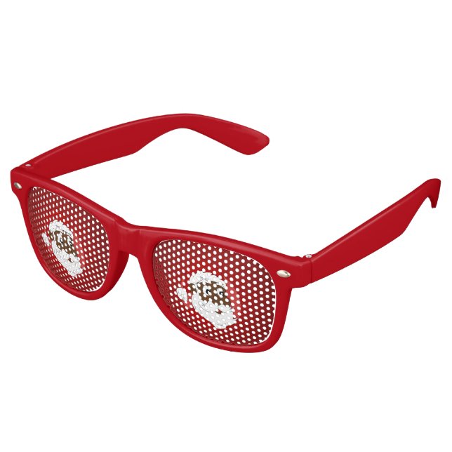 Gafas De Fiesta Retro Dibujo de Papá Noel negro (Ángulo)