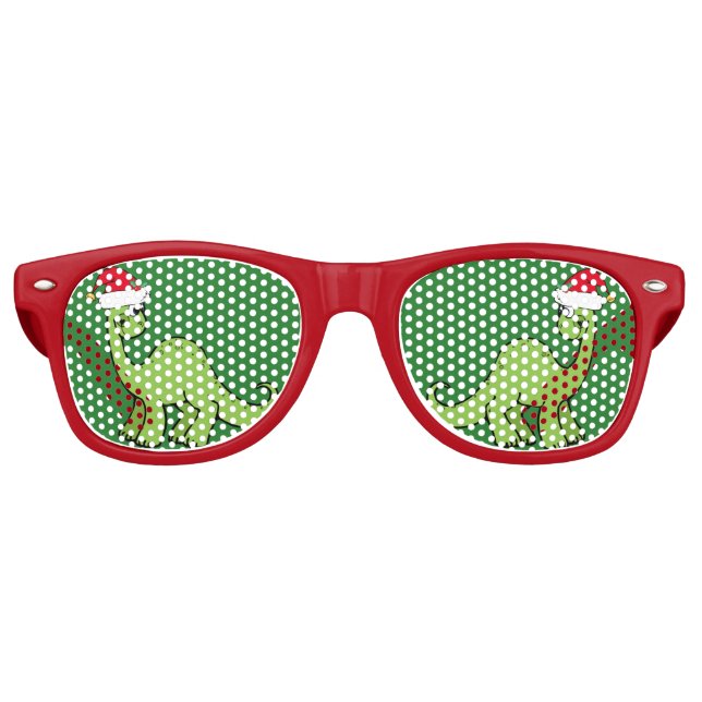 Gafas De Fiesta Retro Dinosaurio de los Navidades cutáneos (Anverso)