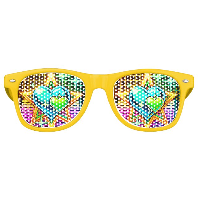 Gafas De Fiesta Retro Diseño de corazón (Anverso)