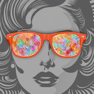 Gafas De Fiesta Retro Diseño de diseño de tintes coloridos abstractos