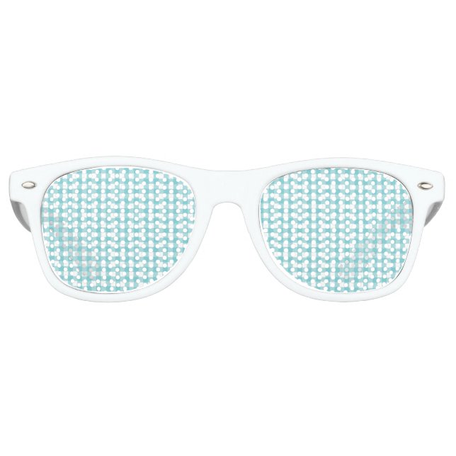 Gafas De Fiesta Retro Diseño de Gingham azul y blanco (Anverso)