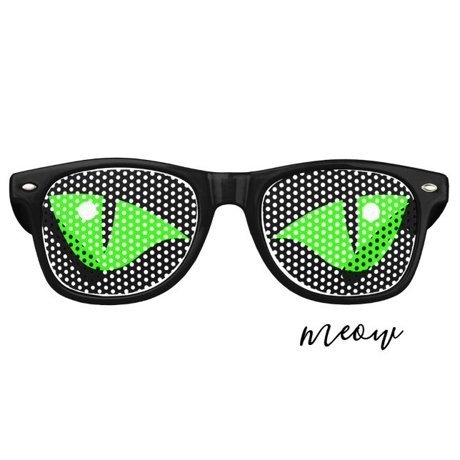 Gafas De Fiesta Retro Disfraz de Halloween para gato verde divertido mod (Subido por el creador)