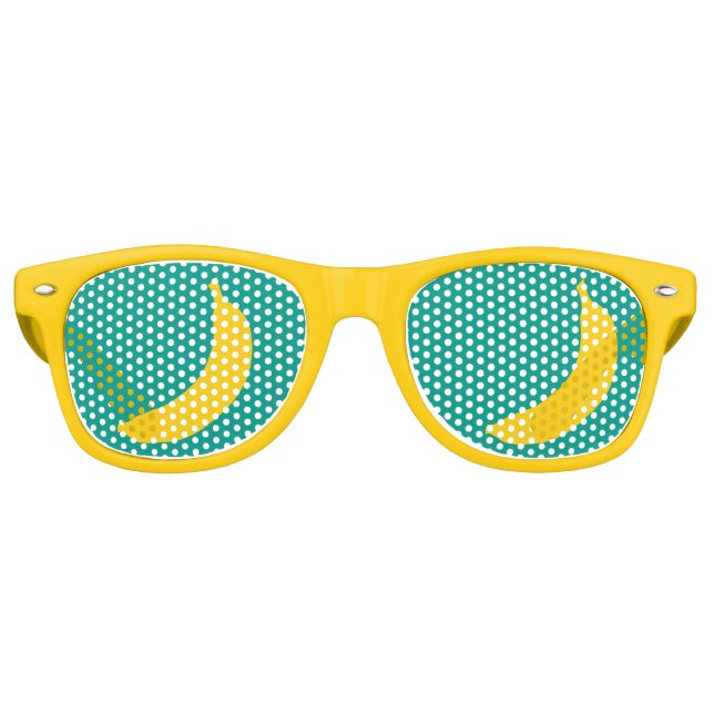 Gafas De Fiesta Retro Divertido banano amarillo fruta fiesta sombras gaf (Anverso)