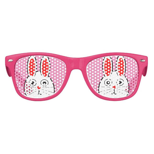 Gafas De Fiesta Retro Divertido conejito rosa de Pascua (Anverso)