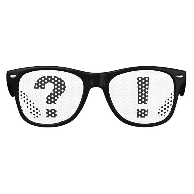 Gafas De Fiesta Retro Divertido signo de interrogación exclamación punto (Anverso)
