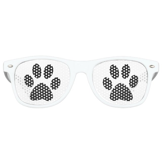Gafas De Fiesta Retro Doggy Paws Black (Anverso)