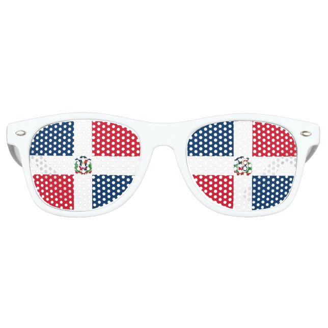 Gafas De Fiesta Retro Dominican Republic Flag Bandera Party Sunglasses (Anverso)