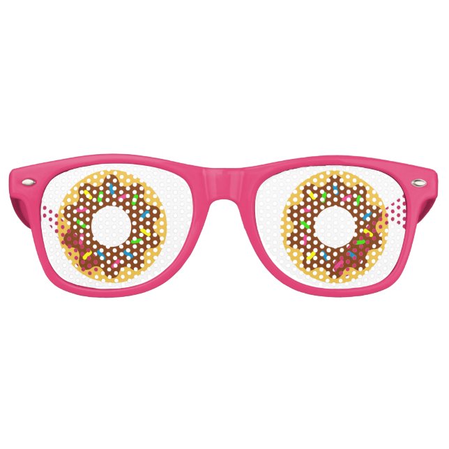 Gafas De Fiesta Retro Donut de chocolate con salpicaduras (Anverso)