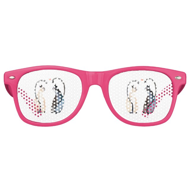 Gafas De Fiesta Retro Dos gatos enamorados (Anverso)