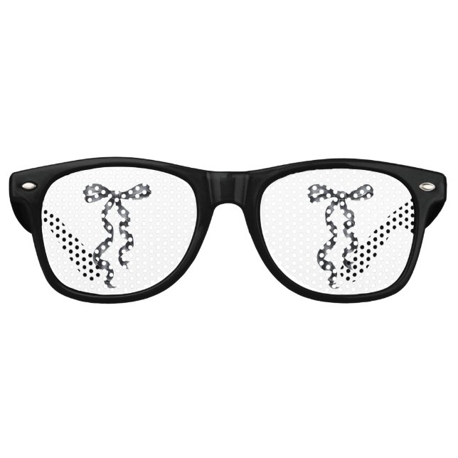 Gafas De Fiesta Retro Ducha de novia Black Bow (Anverso)