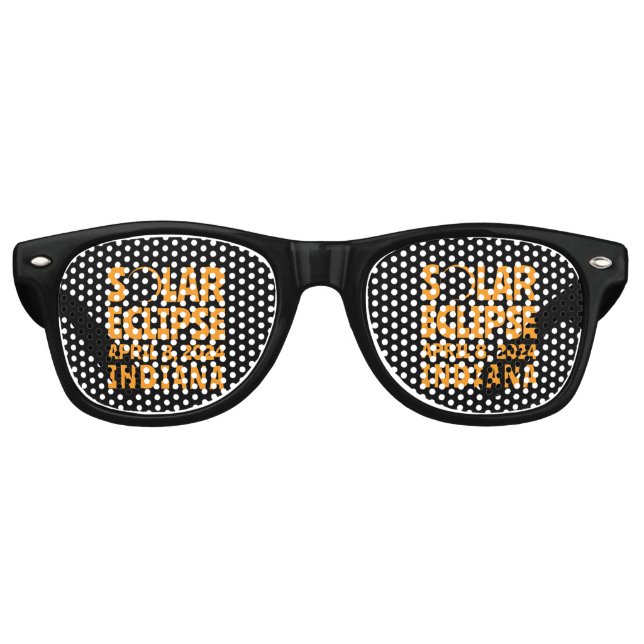 Gafas De Fiesta Retro Eclipse solar 2024 Indiana (Anverso)