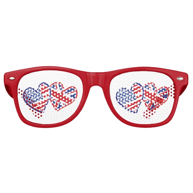 Gafas De Fiesta Retro EE.UU.—Reino Unido-Amor (Anverso)
