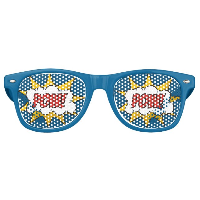 Gafas De Fiesta Retro Efecto de sonido de comic (Anverso)