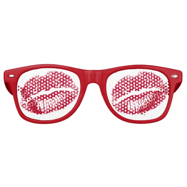 Gafas De Fiesta Retro El beso, los labios rojos (Anverso)
