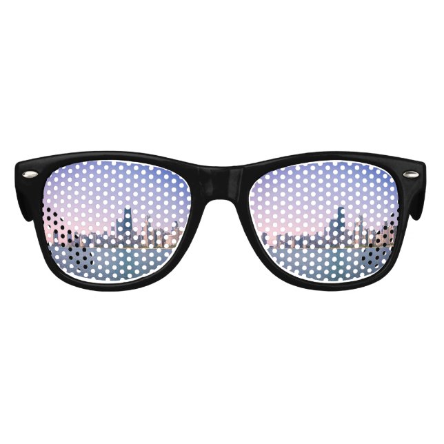 Gafas De Fiesta Retro El horizonte de Chicago (Anverso)