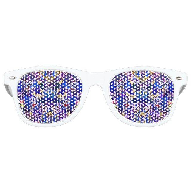 Gafas De Fiesta Retro Elementos abstractos azules lindos (Anverso)