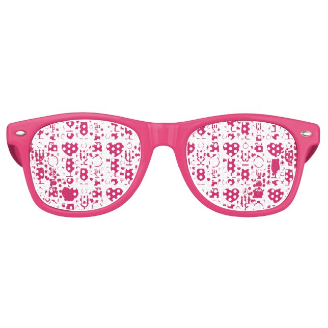 Gafas De Fiesta Retro elementos patrones día de San Valentín (Anverso)