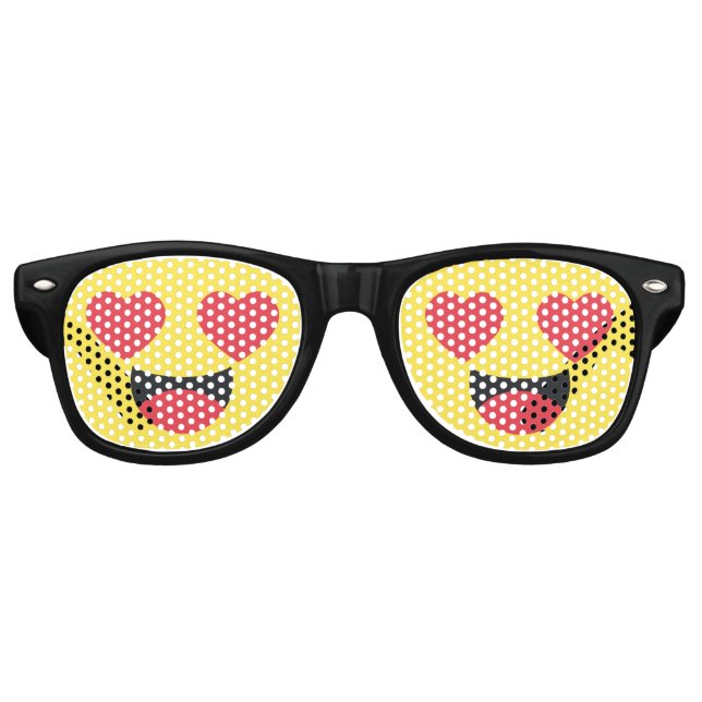 Gafas De Fiesta Retro Emoji de ojos cardíacos (Anverso)