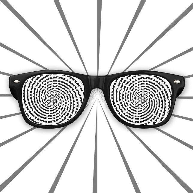 Gafas De Fiesta Retro Espiral de hipnosis retro dizzy (Hypnosis sunglasses - Look into my Eyes! Are you feeling sleepy?)