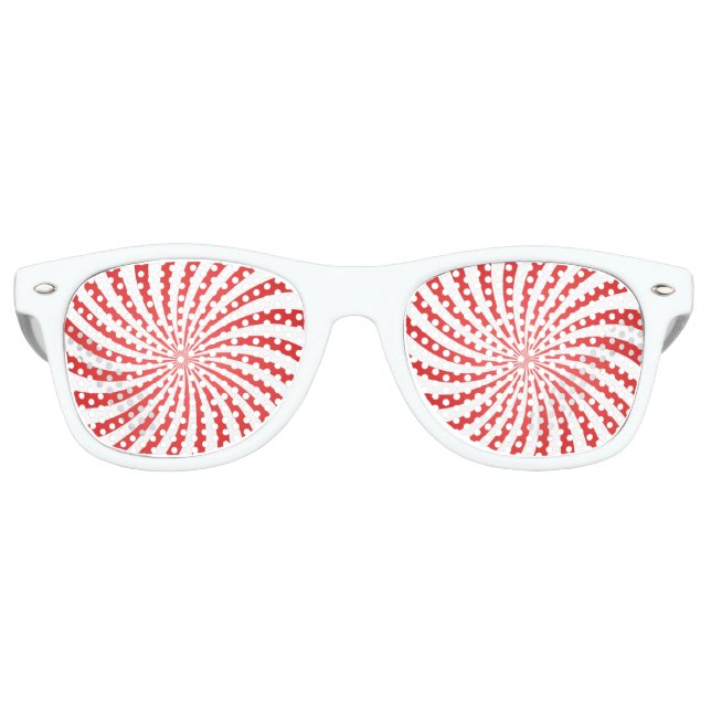 Gafas De Fiesta Retro Espiral roja y blanca (Anverso)