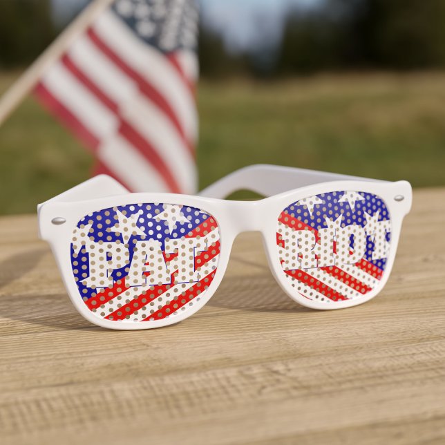 Gafas De Fiesta Retro Estrellas patrióticas y Bandera estadounidense de  (These sunglasses are guaranteed to make Uncle Sam himself do a double take!)