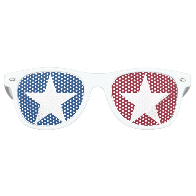 Gafas De Fiesta Retro Estrellas Rojo Blanco Azul (Anverso)