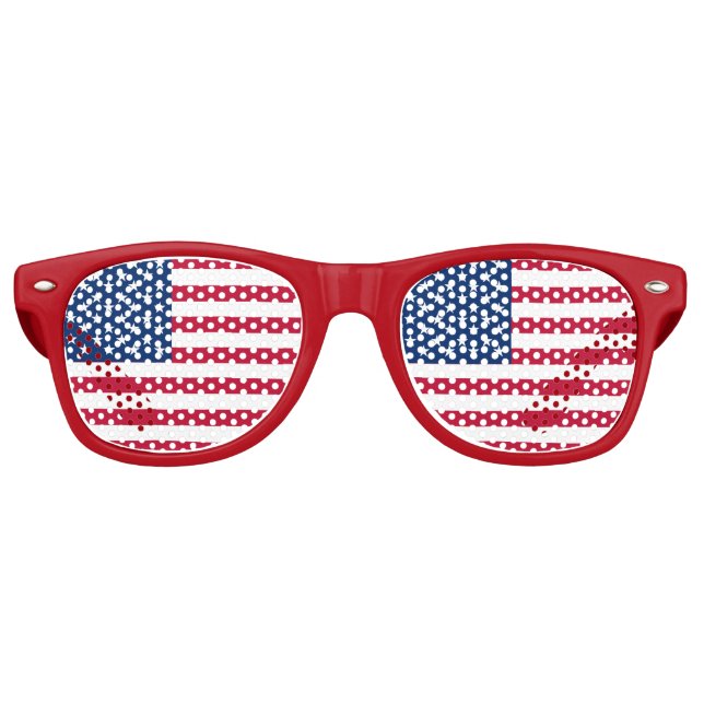 Gafas De Fiesta Retro Estrellas y bandas de la bandera estadounidense de (Anverso)