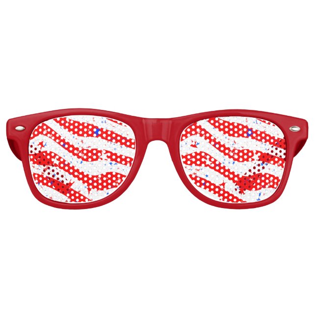 Gafas De Fiesta Retro Estrellas y rayas (Anverso)