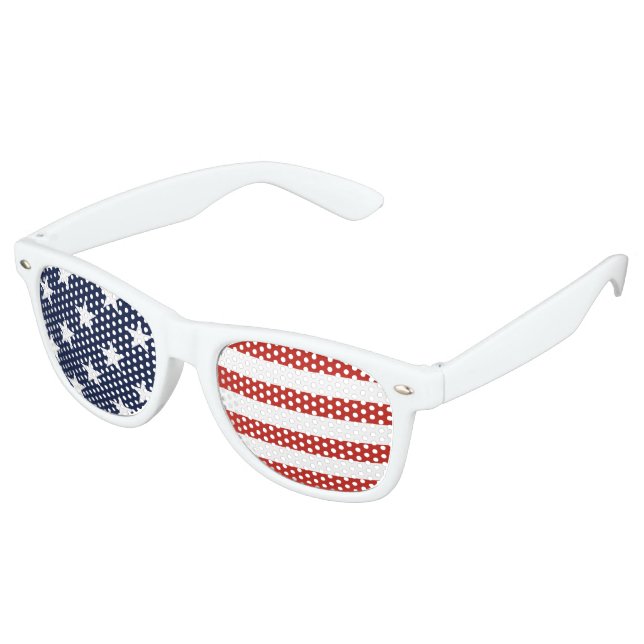 Gafas De Fiesta Retro Estrellas y rayas Bandera de los Estados Unidos Co (Ángulo)