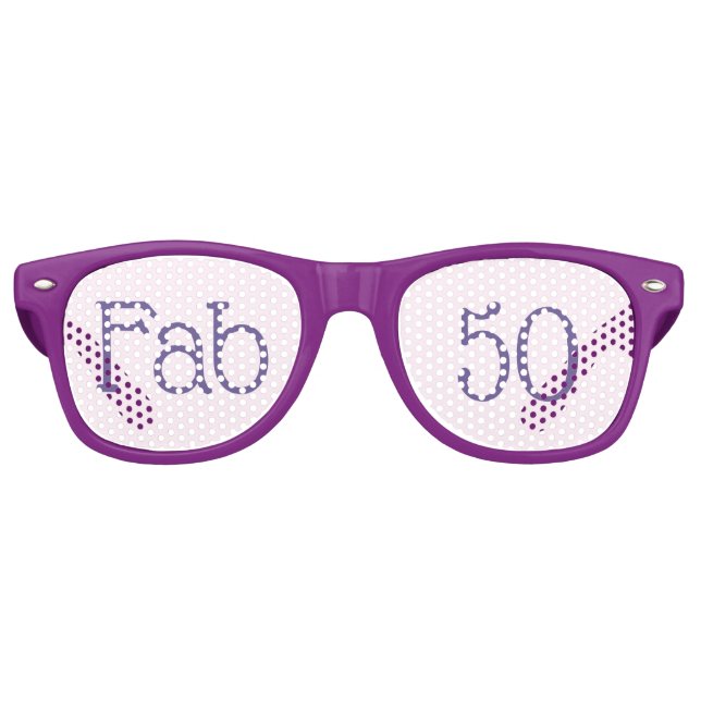 Gafas De Fiesta Retro Fabuloso Purple Fab 50 50 cumpleaños (Anverso)