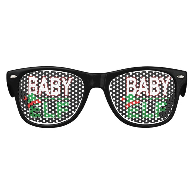 Gafas De Fiesta Retro Familia Elf | Vacaciones para bebés elfos #TeamElf (Anverso)