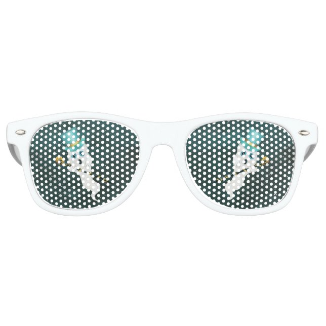 Gafas De Fiesta Retro Fantasma Vestido Con Azul Cañón De Sombrero Superi (Anverso)