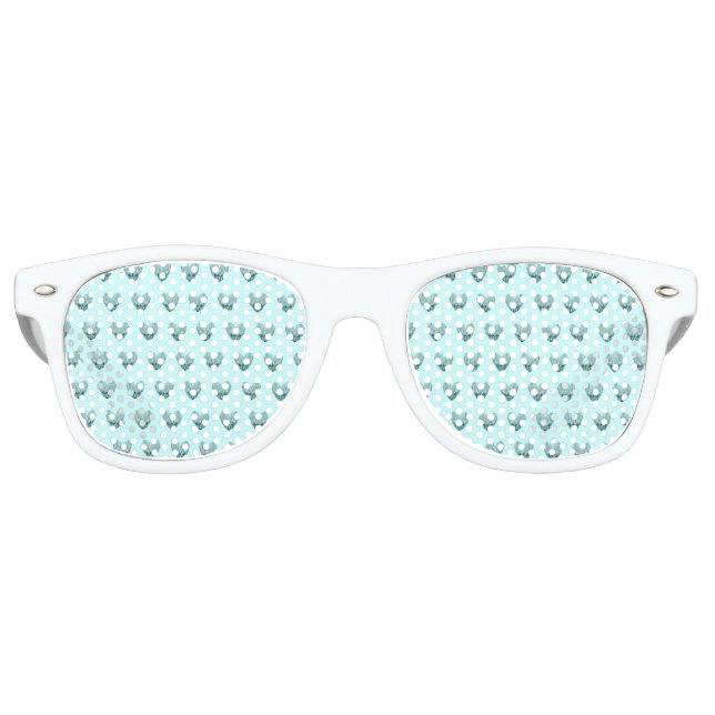 Gafas De Fiesta Retro Feather heart in soft green (Anverso)