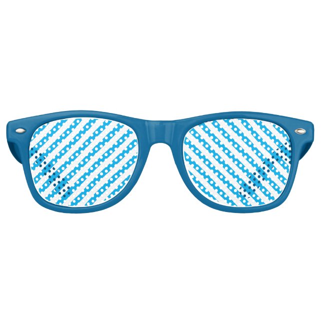 GAFAS DE FIESTA RETRO FIESTA CLASSIC AZUL STRIPED (Anverso)