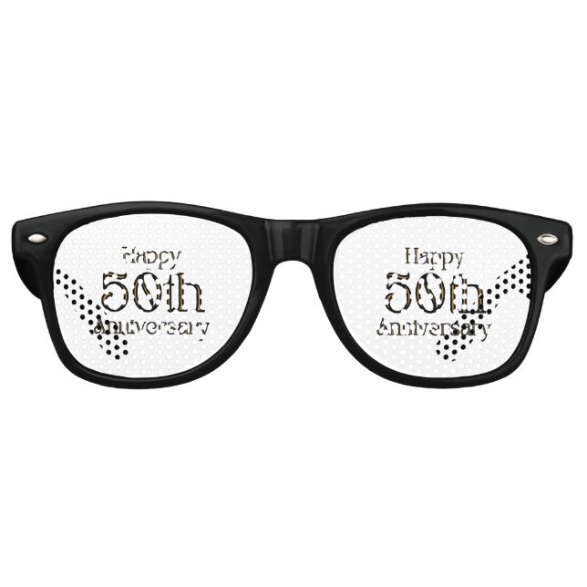 Gafas De Fiesta Retro Fiesta de Aniversario 50 Feliz (Anverso)