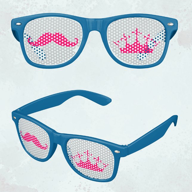 Gafas De Fiesta Retro Fiesta de bigote rosa de la dama de honor (Bridesmaid Pink Mustache Party Shades Sunglasses)