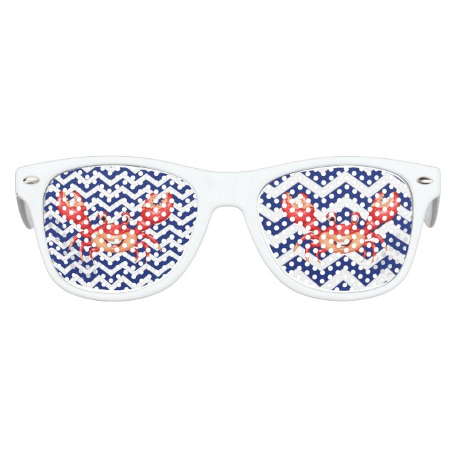 Gafas De Fiesta Retro fiesta de ilustracion de cangrejo gracioso (Anverso)