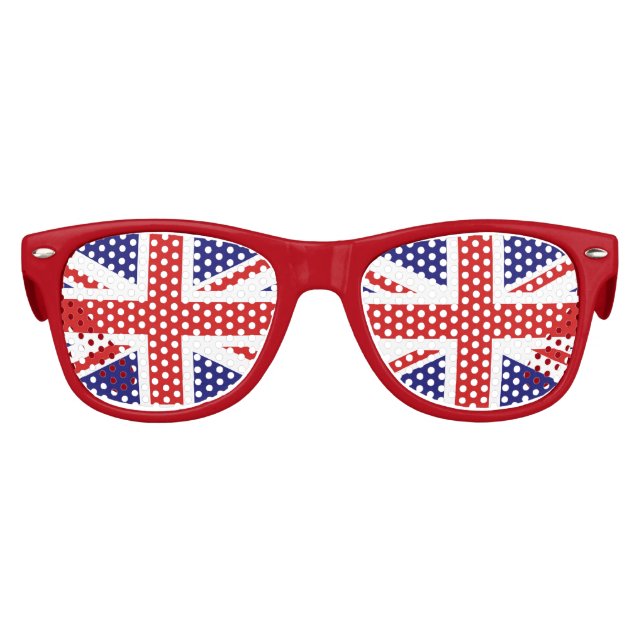 Gafas De Fiesta Retro Fiesta de niños de bandera retro del Reino Unido (Anverso)