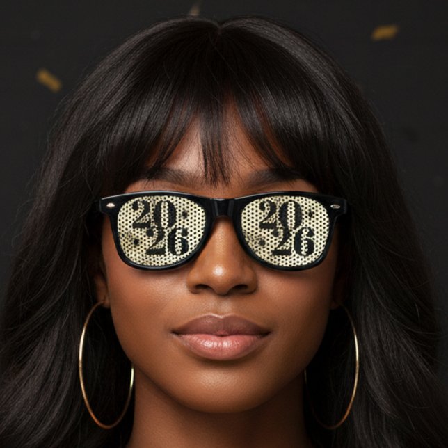 Gafas De Fiesta Retro Fiesta de Nochevieja Dorada (New Years Eve Party Gold Retro Sunglasses
)