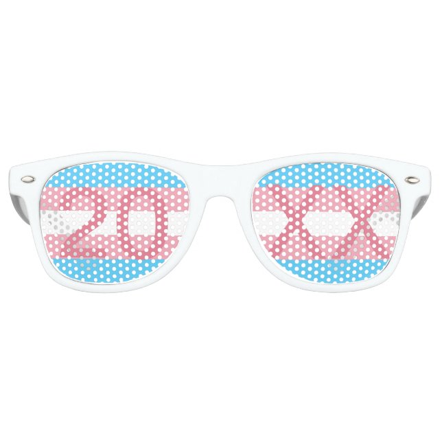 Gafas De Fiesta Retro Fiesta del Orgullo Transgénero Año Personalizado B (Anverso)