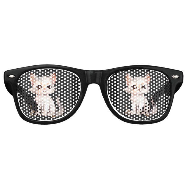 GAFAS DE FIESTA RETRO FIESTA GATO BLANCO CUTE SUNGLASSES (Anverso)